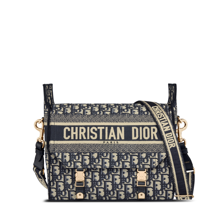 Medium Diorcamp Bag Blue Dior Oblique Embroidery | DIOR CY