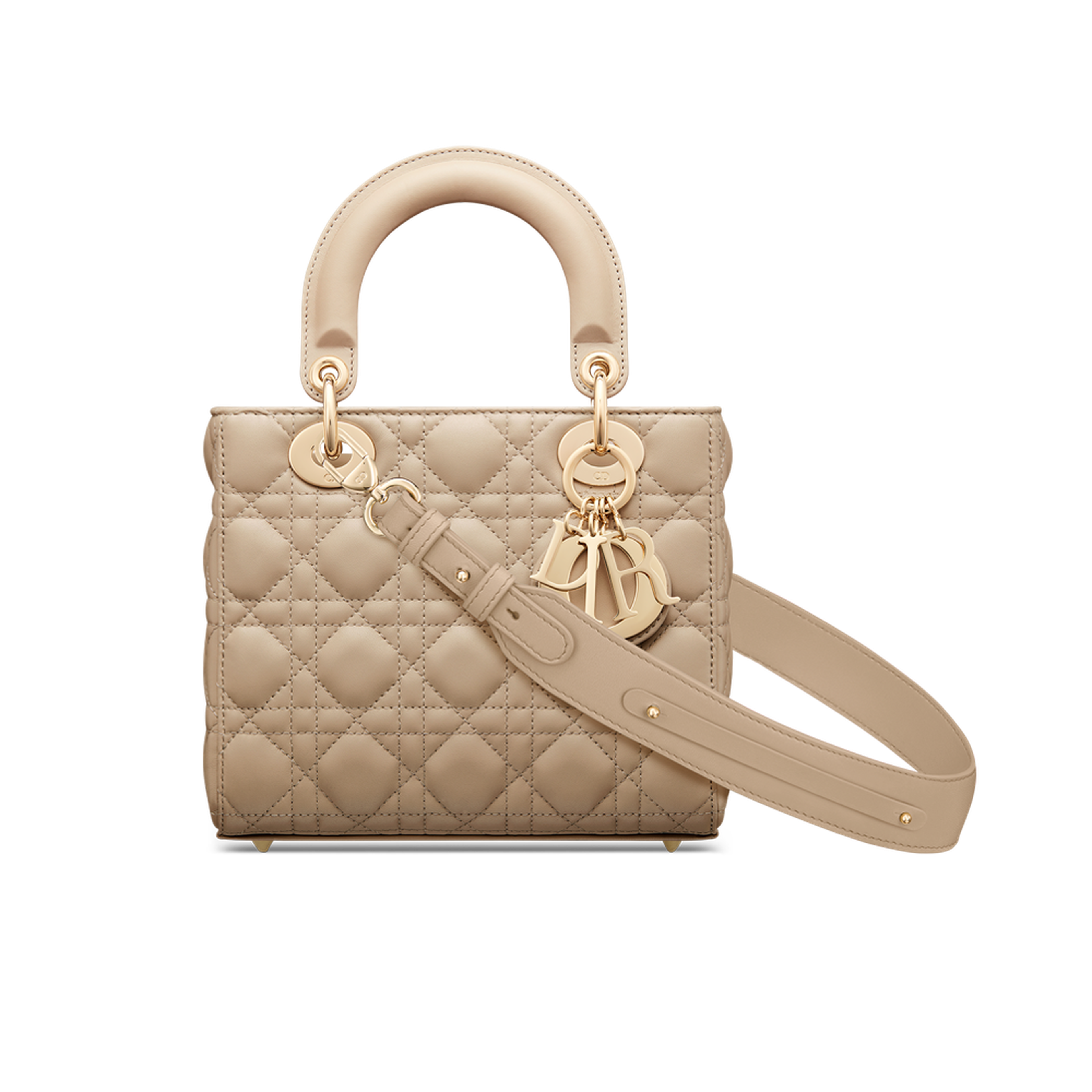 Small Lady Dior My ABCDior Bag Sand-Colored Cannage Lambskin
