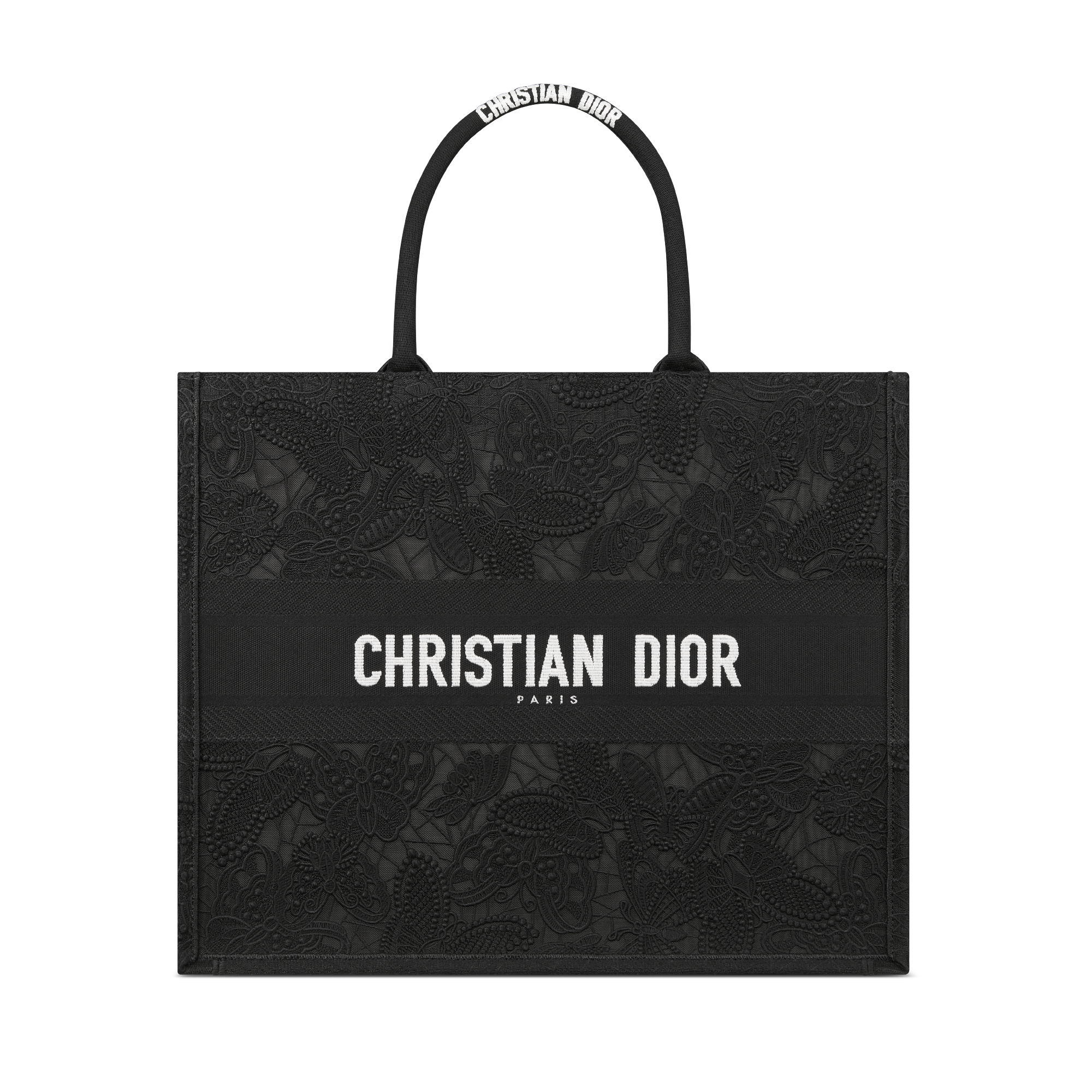 DIOR | Dior Book Tote バッグ ラージ D-Lace Butterfly エンブロイ ...
