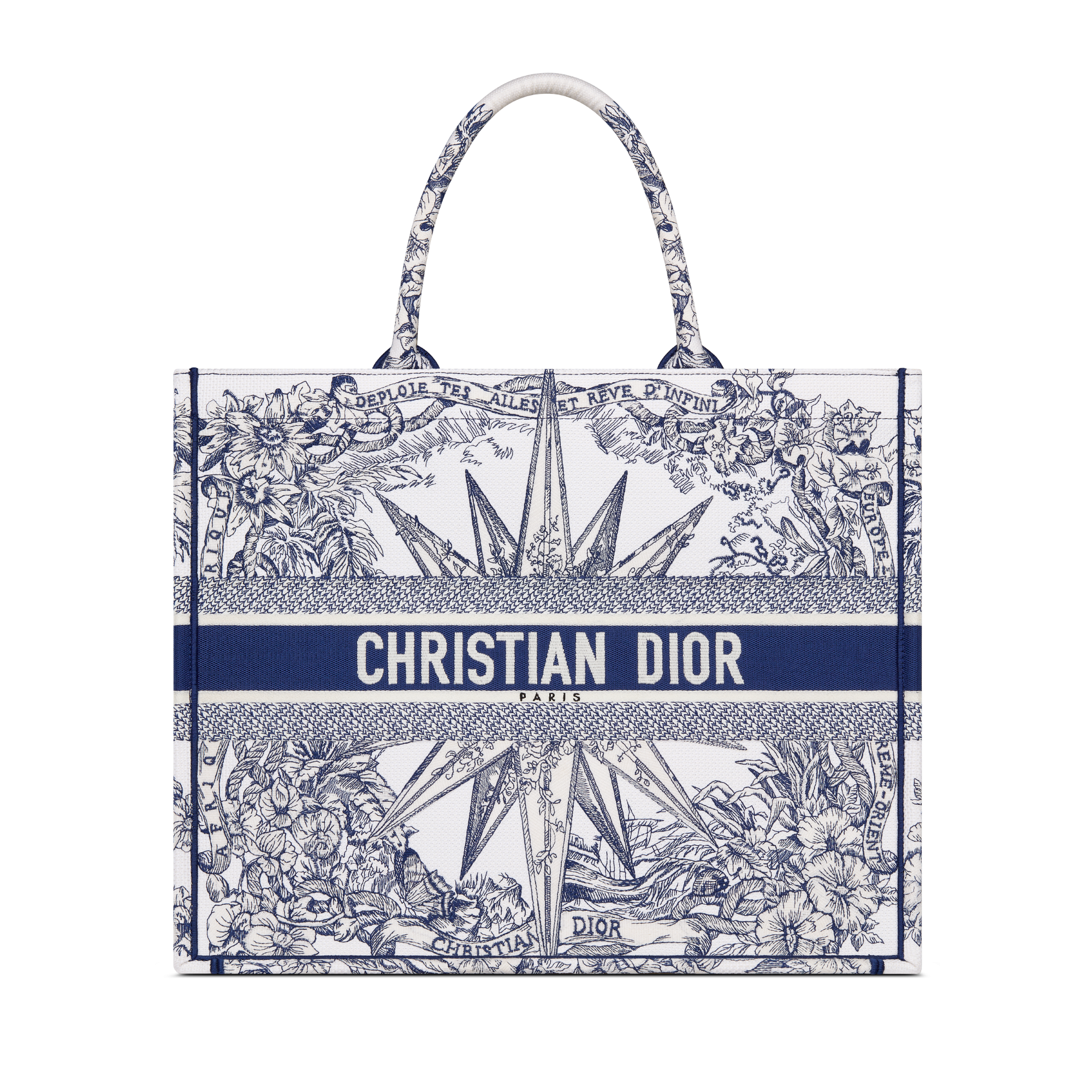 Dior - Large Dior Book Tote White and Blue Rêve D'infini Embroidery (42 x 35 x 18.5 cm) - Women