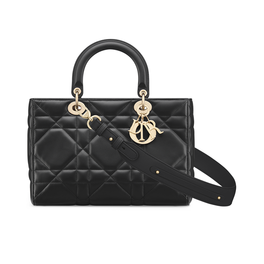 Medium Lady D-Sire My ABCDior Bag Black Maxicannage Calfskin | DIOR