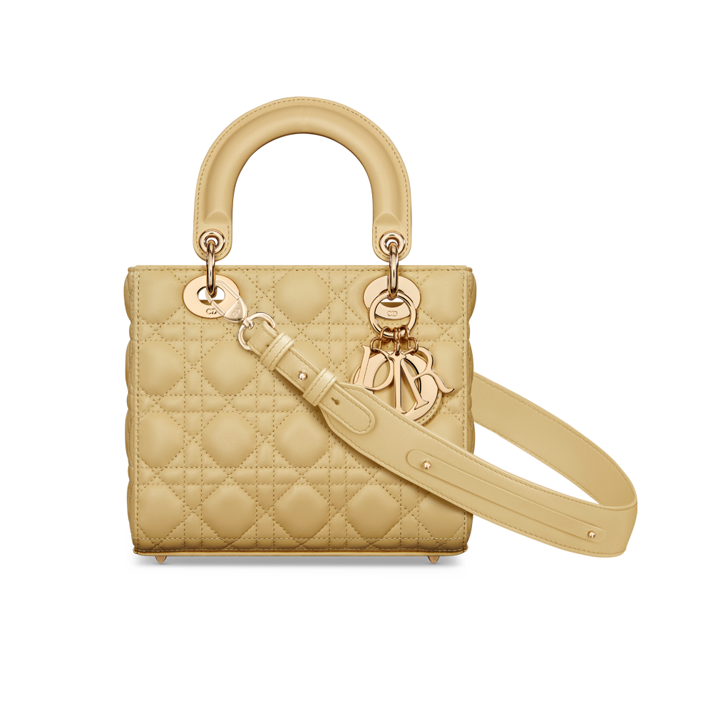 Lady dior sale yellow bag