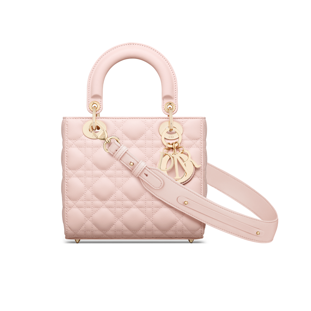 Small Lady Dior My ABCDior Bag Powder Pink Cannage Lambskin DIOR