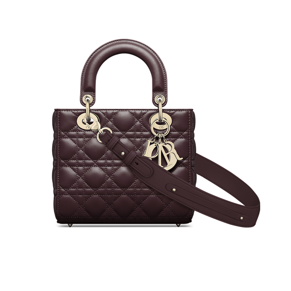 Small Lady Dior My ABCDior Bag Amaranth Cannage Lambskin DIOR