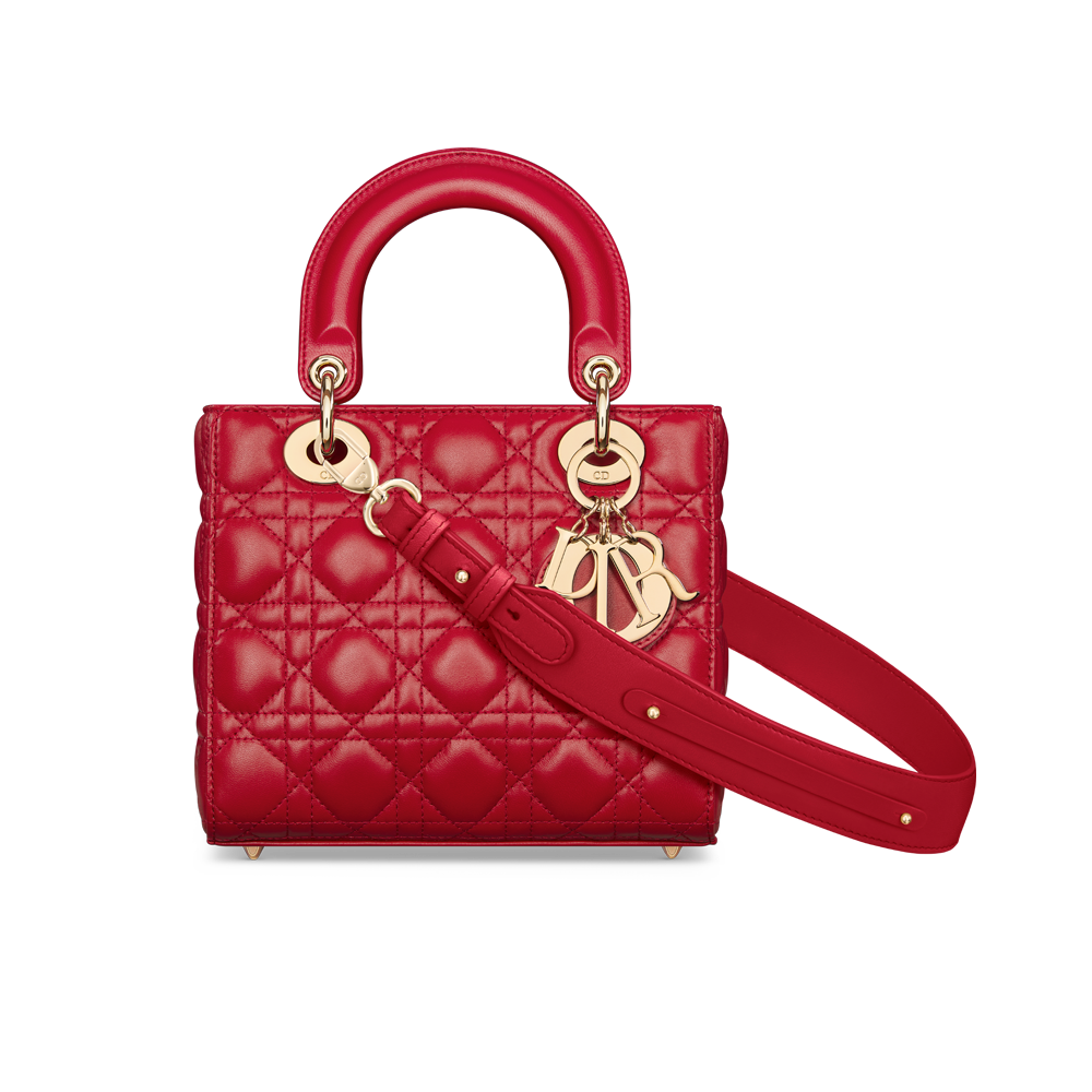 Miss Dior Top Handle Bag Melocoton Pink Cannage Lambskin