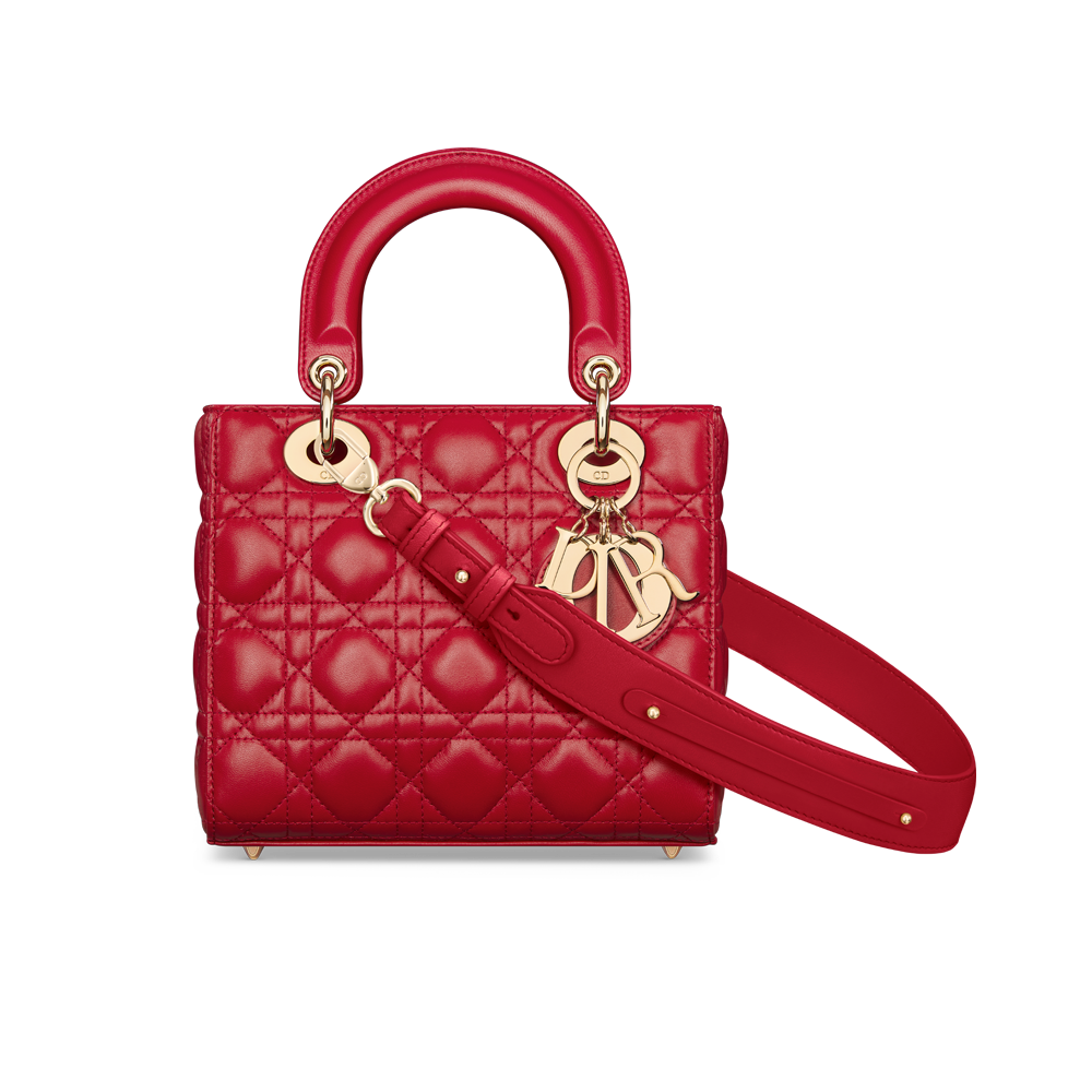 Borsa piccola Lady Dior My ABCDior Pelle di agnello Cannage rosso