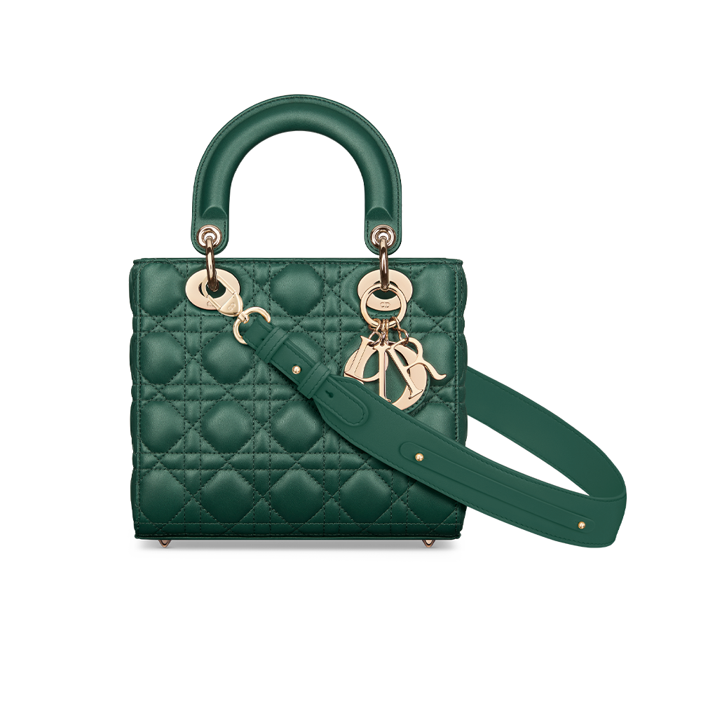 Small Lady Dior My ABCDior Bag Pine Green Cannage Lambskin | DIOR