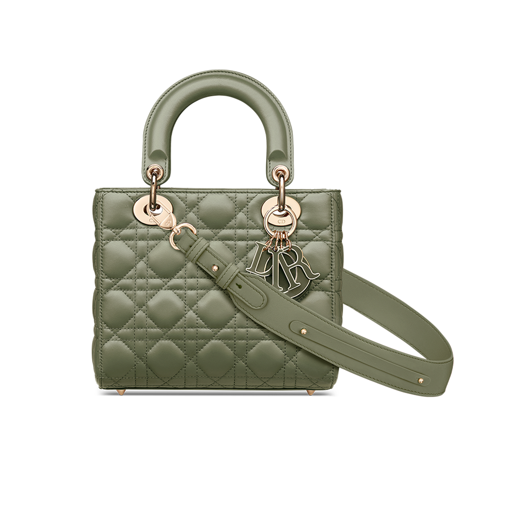 Small Lady Dior My ABCDior Bag Cedar Green Cannage Lambskin | DIOR