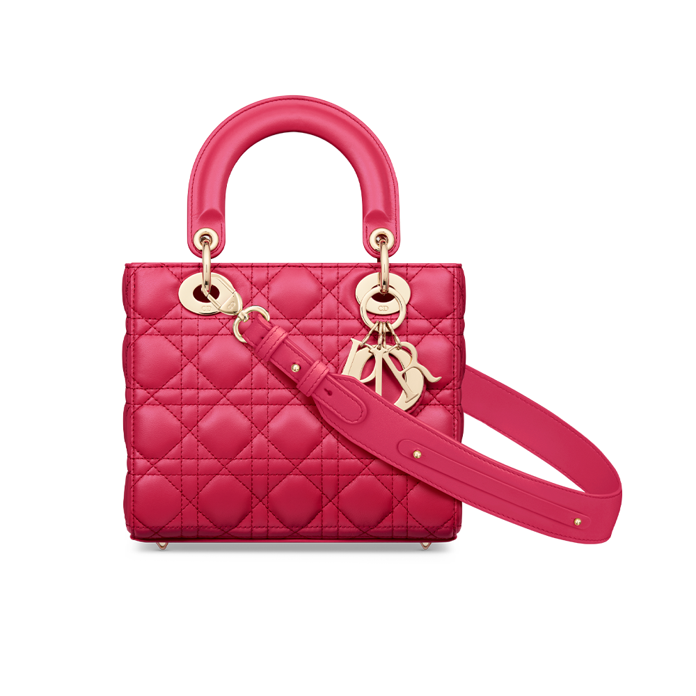 Small Lady Dior My ABCDior Bag Passion Pink Cannage Lambskin DIOR