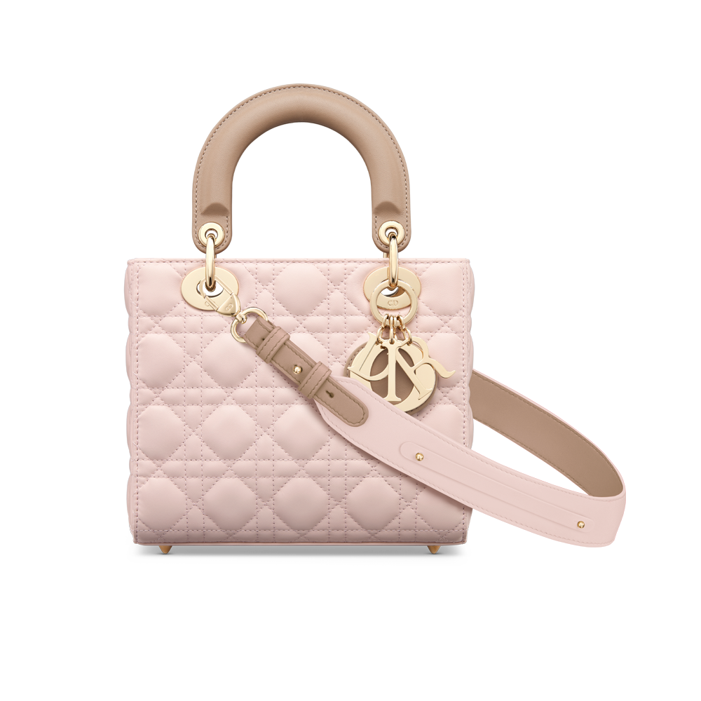 Small Lady Dior My ABCDior Bag TwoTone Powder Pink and Hazelnut