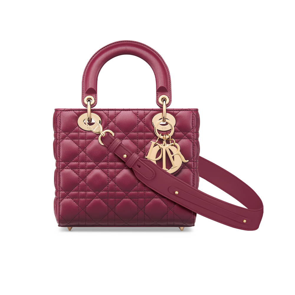 Lady dior 2024 bag burgundy