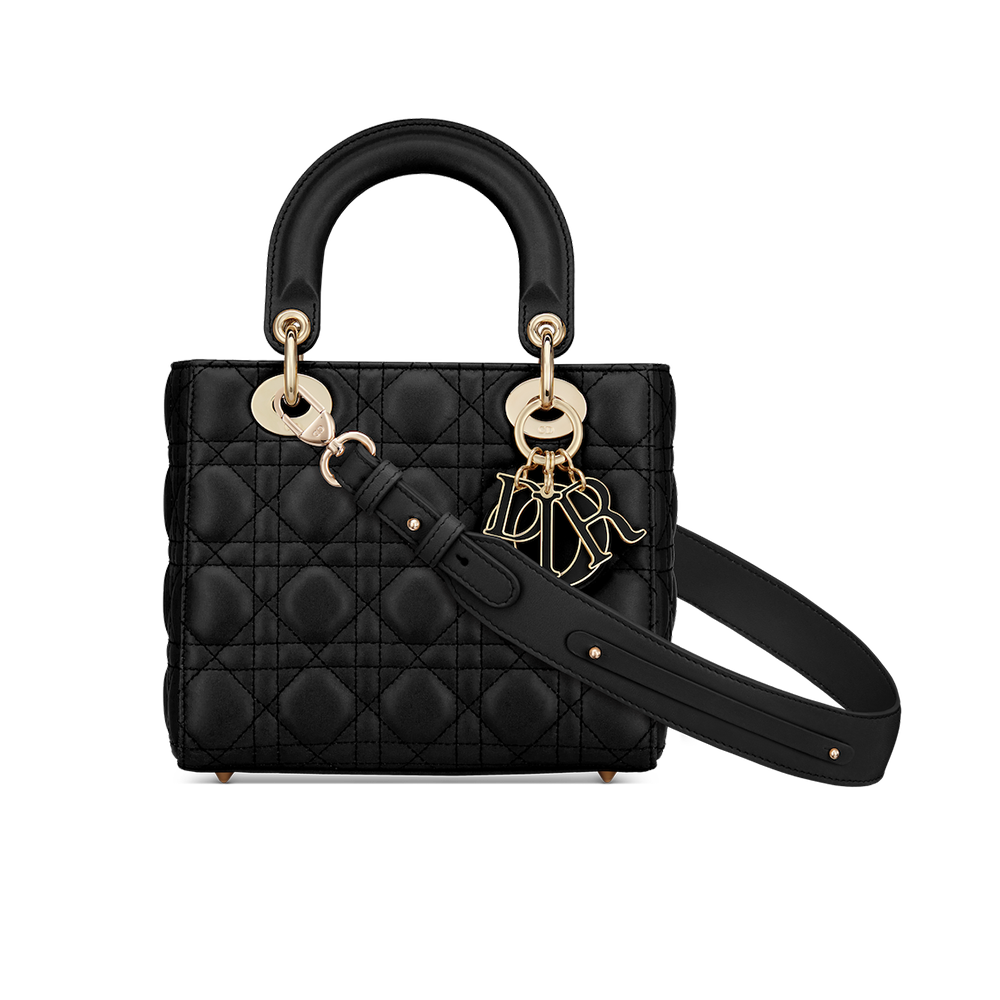 Dior J'Adior Logo Black Leather Keychain / Bag charm